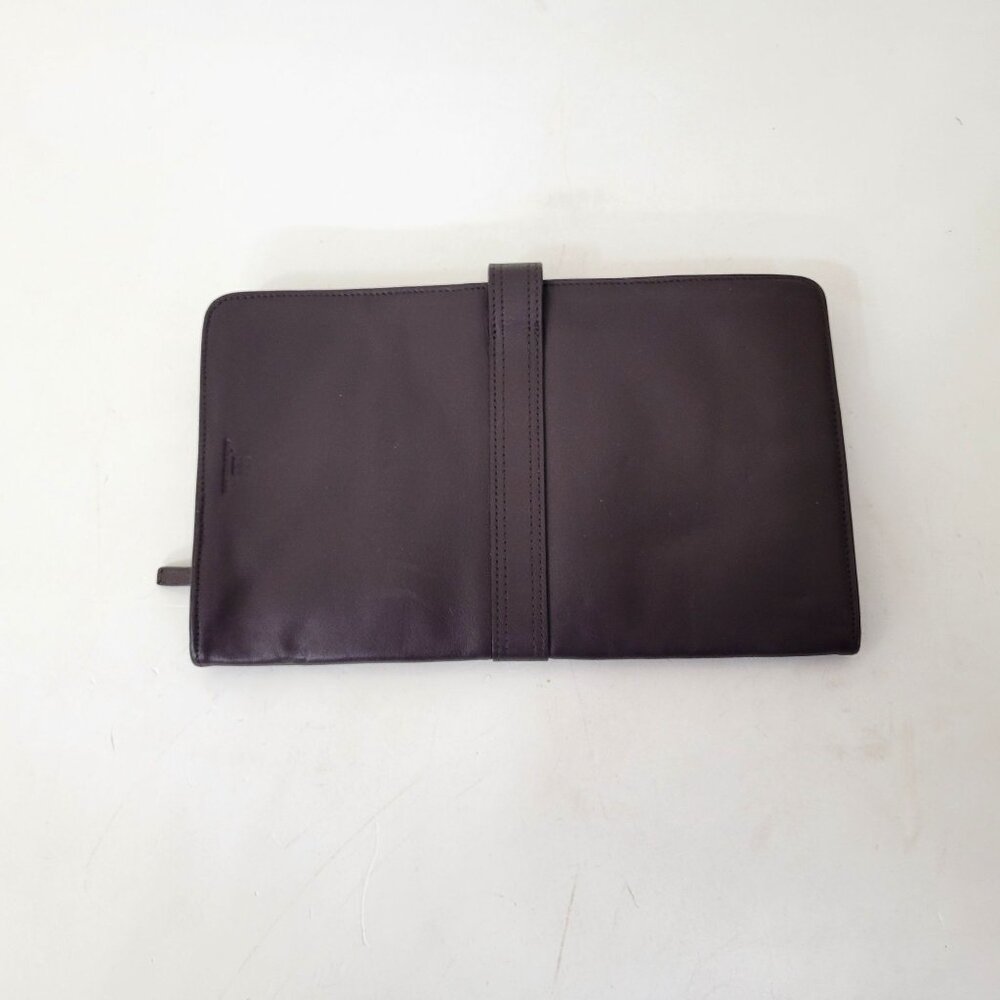 Red Envelope Brown Leather Travel Jewelry Organizer With Multiple Zippered Pocke - Picture 7 of 8